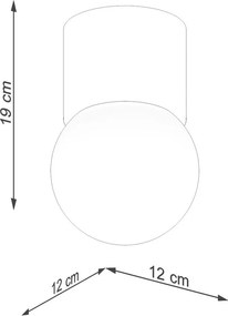Biało-naturalna lampa sufitowa ze szklanym kloszem ø 12 cm Surtur – Sollux