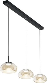 Brena - Lampa wisząca Fabas Luce z 3 światłami - 30 W, ściemnialna dioda LED - Cognac Linear Design