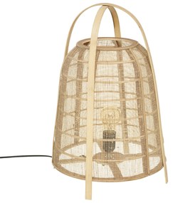 Lampka nocna w kształcie lampionu CARMEN, bambusowy klosz, wys. 49 cm