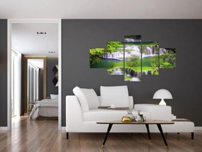 Obraz - Wodospady Huay Mae Khamin, Kanchanaburi, Tajlandia (125x70 cm)
