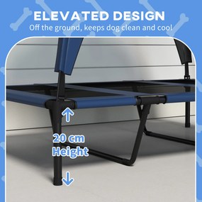 PawHut Legowisko dla psa na zewnątrz, odporne na warunki atmosferyczne, podwyższone, 106 x 76 x 94 cm, Granatowy