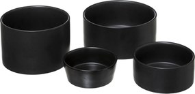 Zestaw miseczek na przekąski z kamionki na bambusowej tacy