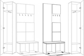 Masseno Garderoba MODULO 241,2/204/40 cm do Przedpokoju Nowoczesna Kaszmir