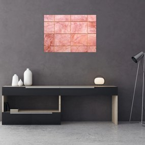 Obraz - Różowe, marmurkowe płytki (70x50 cm)
