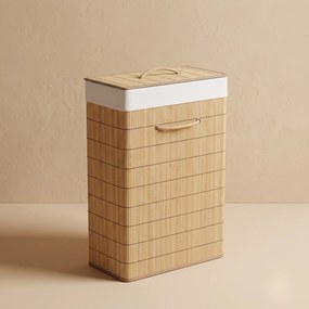Kosz na pranie bambusowy, 40 x 19 x 57 cm