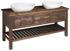 Brązowa szafka bez umywalki z litego drewna świerkowego 160x73 cm Brand – Sapho