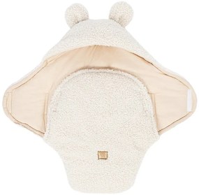 Kremowy rożek niemowlęcy z materiału sherpa 45x80 cm – Meowbaby