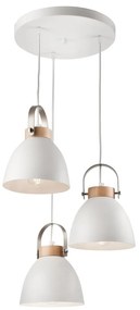 Biała lampa wisząca z metalowym kloszem ø 37 cm Danielle – LAMKUR