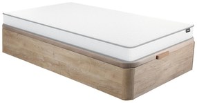 Zestaw 90 x 190 cm stelaż z jasną naturalną skrzynią + materac piankowy o grub. 12 cm - ASTYANAX II marki YSMÉE