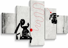 Obraz - Rysunek telefonu w stylu Banksy (125x70 cm)