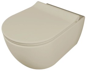 Miska WC wisząca rimless beżowa LERA ivory z deską wolnoopadającą Slim