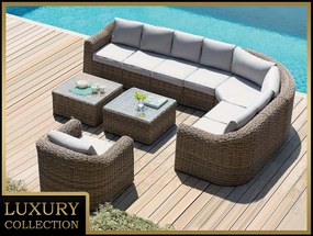 Rattanowy zestaw modułowy BORNEO LUXURY dla 8 osób (brązowy)