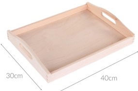 Drewniana taca do serwowania, 40 x 30 cm