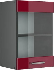 Szklana szafka kuchenna czerwony połysk 40x31x60 r-line