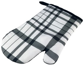 Zestaw 2 kuchennych rękawic z magnesem CHECKS, biało-czarny