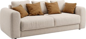 Kanapa 4-osobowa rozkładana z beżowej tkaniny ZABANO