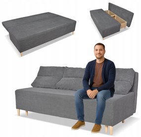 Kanapa sofa KIMO funkcja spania pojemnik Family Meble Anafi c szara sztruks