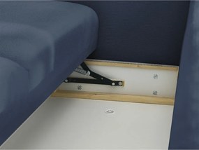 Niebieska rozkładana/ze schowkiem sofa 265 cm Ezechiel – Bobochic Paris