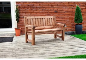Brązowa drewniana ławka ogrodowa Allgäu – Garden Pleasure