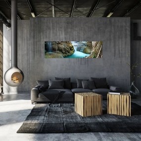 Obraz - Rzeka z wodospadami (170x50 cm)