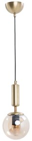 Lampa wisząca w żółto-złotym kolorze ze szklanym kloszem ø 15 cm Hector – Squid Lighting