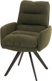 Krzesło do jadalni MCW-G66 Bouclé,  zielony, z podłokietnikiem