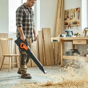 Outsunny laubgebläse kleiner outdoor sauger klein garten staubsauger akku-laubsauger elektrisch bläser akkulaubbläser laubpüster gartenföhn laubföhn akkubläser püsterich | Aosom PL