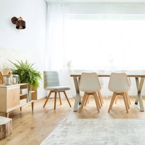 Brązowy kinkiet LED WD-BU1010BR jednopunktowy z metalu i drewna