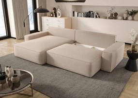 Kremowy narożnik rozkładany w kształcie L C6-R28