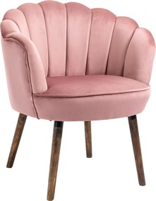 HOMCOM krzesło do jadalni krzesło kuchenne fotel z oparciem krzesło do salonu poliester drewno kauczukowe różowy 66 x 72 x 79 cm