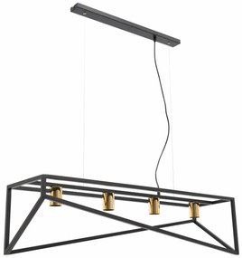 Lampa wisząca ELUVIES czarna/złota ELTAP