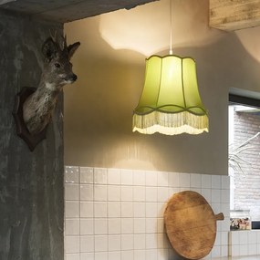 Retro lampa wisząca zielona 45 cm - Granny Retro Oswietlenie wewnetrzne