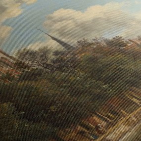 Obraz - Jan van der Heyden, View Down a Dutch Canal, reprodukcje (125x70 cm)