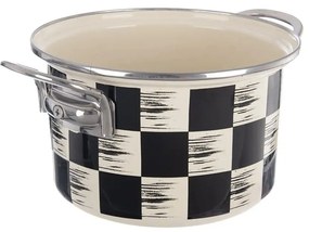 Orion Emaliowany garnek Szachownica Lem, 2 l,średnica 18 cm