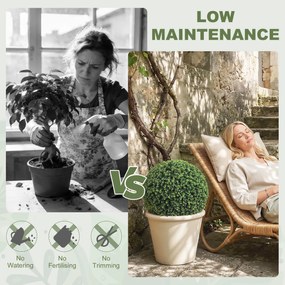 HOMCOM Zestaw 2 Kul Eukaliptusowych Ø52 cm, Odporne na UV Sztuczne Rośliny Dekoracyjne z 1086 Liśćmi do Wnętrz i Na Zewnątrz | Aosom PL