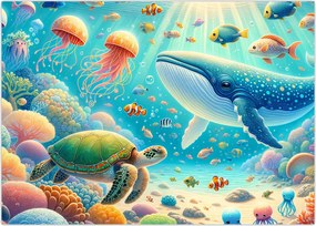 Obraz na szkle - Świat pod wodą (70x50 cm)