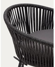 Czarny metalowy/tapicerowany hoker ogrodowy Yanet – Kave Home