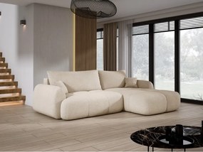 Narożnik COCO z funkcją spania, poduszkami i pojemnikiem NowOrNever 06 Kremowy