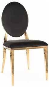 Krzesło KING VELVET czarne/ złote SIGNAL