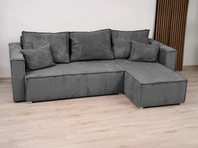 Rozkładana narożna sofa SMART COSARO szara, dwustronna + 2 poduszki GRATIS
