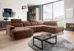 Narożnik COLOMBO XL z elektryczną regulacją siedziska Prawostronny w tkaninie PALLADIUM 08 WERSAL