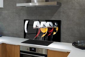 Panel szklany do Kuchni Minimalistyczne Kieliszki w Czerni