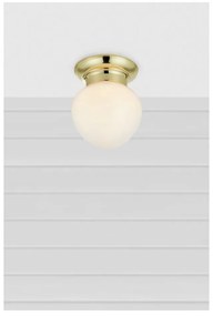 Lampa sufitowa w biało-mosiężnym kolorze ze szklanym kloszem Ronda – Markslöjd