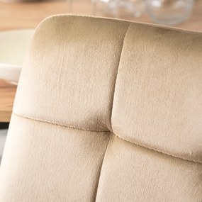 Zestaw Stół Okrągły Rozkładany HARRY 102-142 cm Dąb Artisan/Czarny i 6 Krzeseł Tapicerowanych PERU Beżowych Nowoczesnych