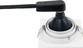 Kwadratowy reflektor wnękowy biały regulowany - Chuck 70