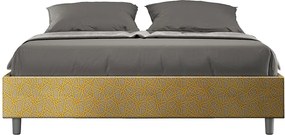 Łóżko bez stelaża tapicerowane 160x200 tkaniny Era 06 Żółty Azelia