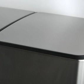 Stalowy kosz na śmieci 2x20 l do segregacji odpadów/z pedałem w kolorze matowego srebra Aliya – Spirella