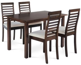 Zestaw jadalniany z litego drewna z 4 krzesłami,120 x 75 x 75 cm, orzech