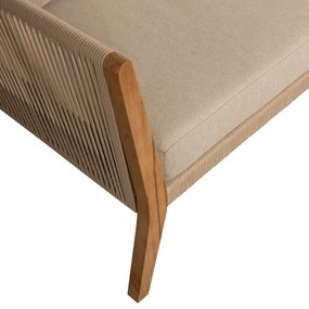 Beżowo-naturalna sofa ogrodowa z litego drewna dębowego San Remo – Exotan