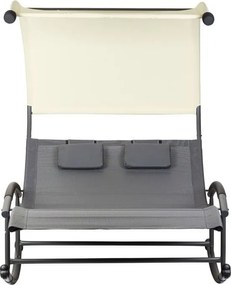 Leżanka ogrodowa dwuosobowa - bujak Sunset 301 z daszkiem